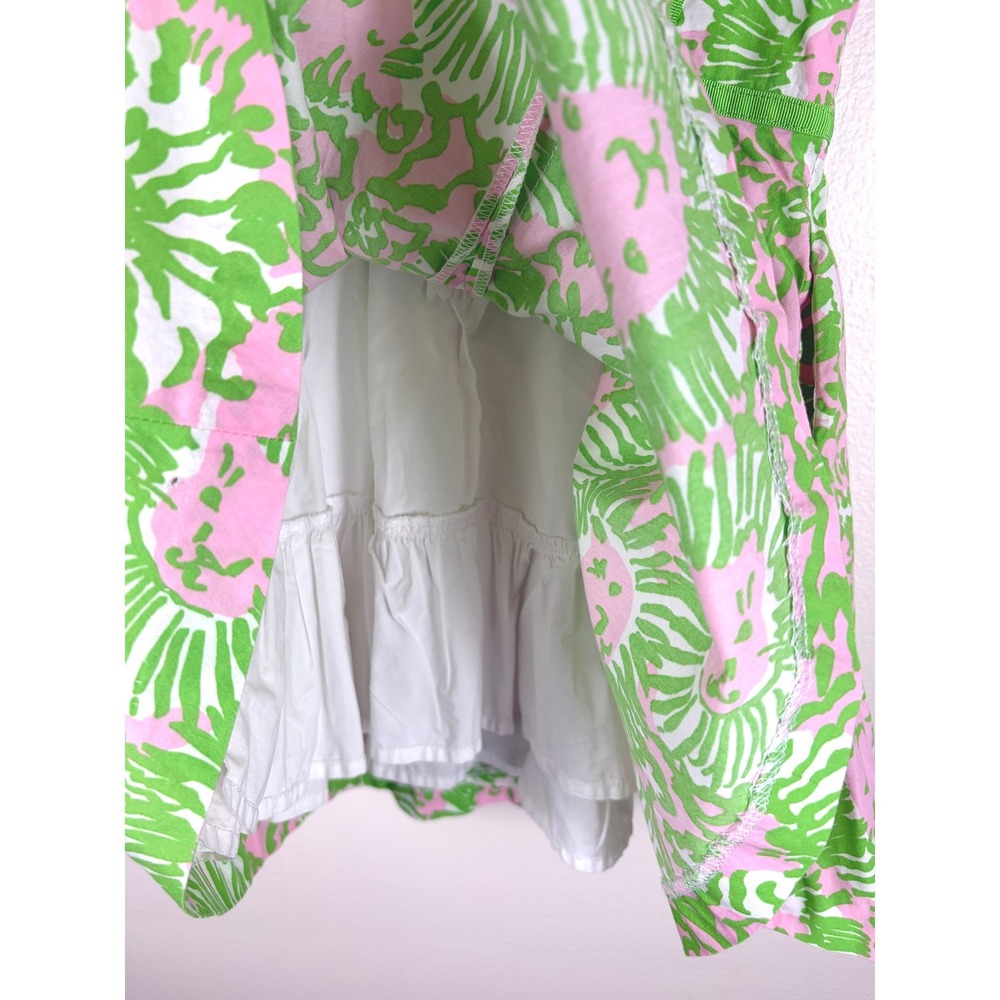 Lilly Pulitzer Cotton Sunny Side Lion Dress Pink Green Toddler 2 Beach Preppy - Picture 5 of 8